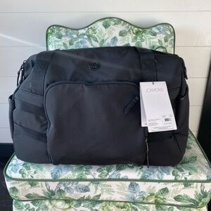 Joan & David Drop Bottom Travel Weekender Overnight Gym Duffel Bag Black NWT